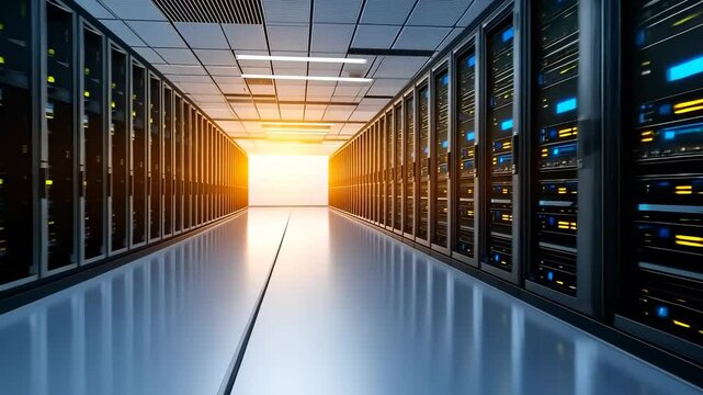 Illuminated Server Racks in Data Center