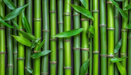 Fototapeta premium Green Bamboo Texture Seamless Pattern - Nature Background, Spa, Zen, Relaxation Concept.