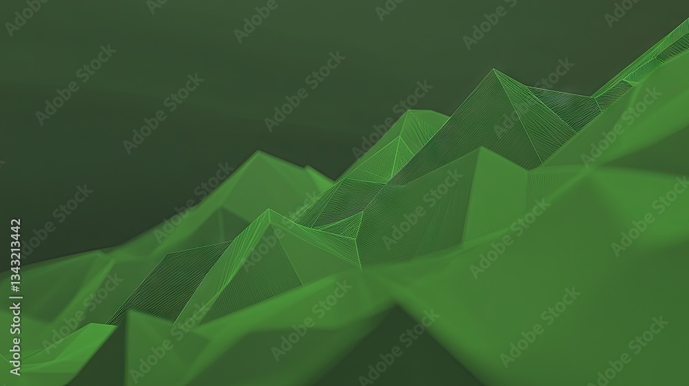 Canvas Prints green polygon landscape 3d mesh background for website banner or presentation