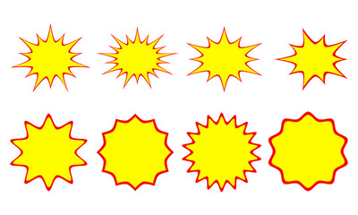 Price sticker set, Sale or discount sticker set, Special offer price tag set, Promotional badge, Shopping labels. flat vector illustration design.