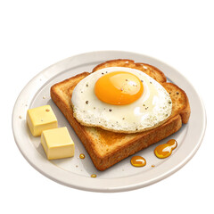 Breakfast Sandwich Top View Realistic Image