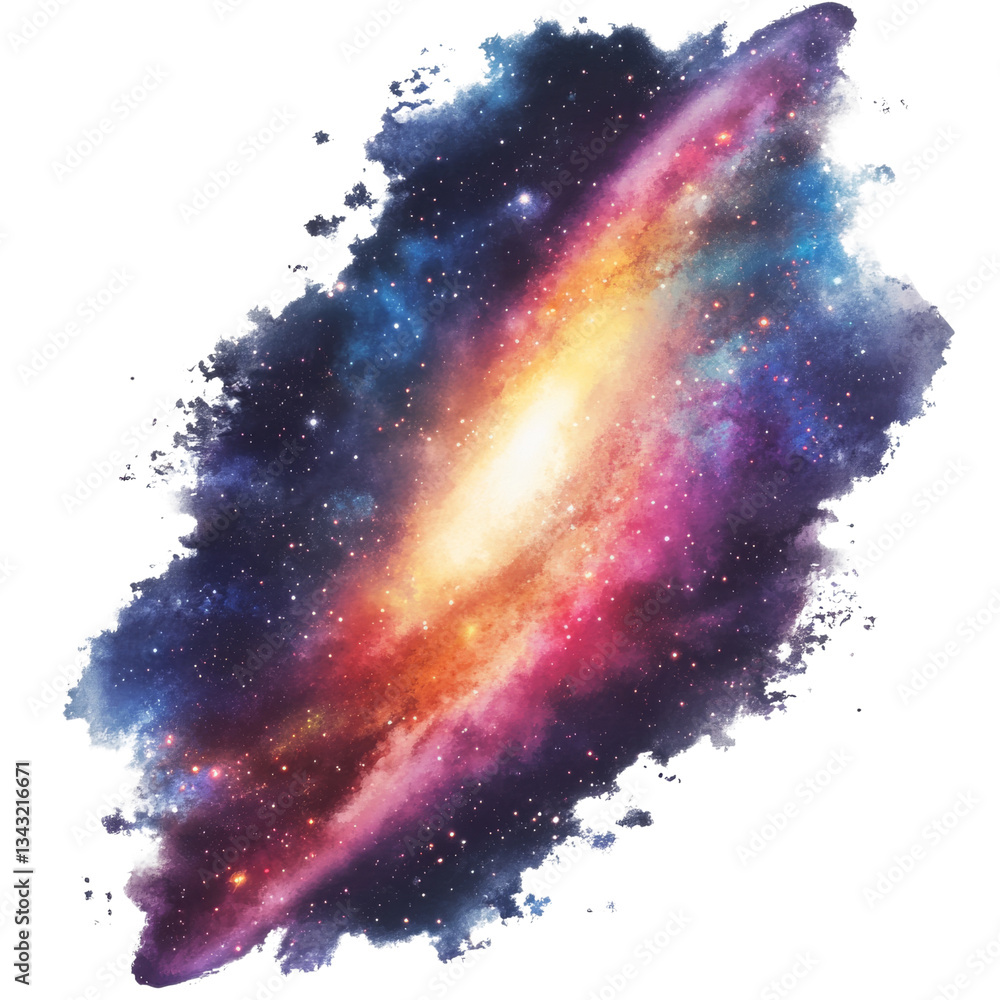 Wall mural a vibrant and colorful depiction of a spiral galaxy in space