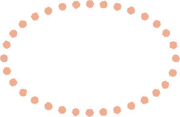 水玉模様で囲んだ楕円形の装飾枠