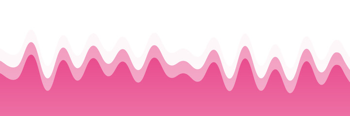 Abstract pink wave pattern on a white background, featuring alternating peaks and valleys in varying shades of pink.