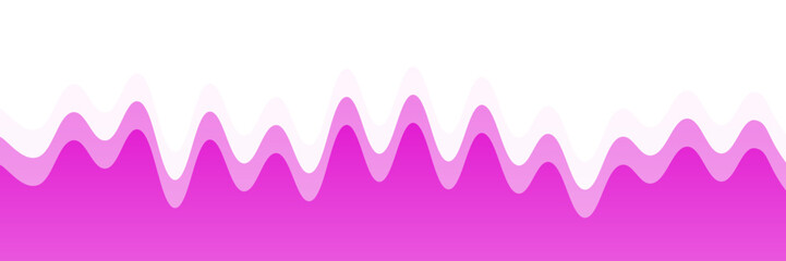 Abstract design featuring a series of pink, wavy peaks against a white background, creating a vibrant, modern visual effect.