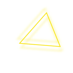 A glowing yellow triangle with soft shadows, set against a plain white background.