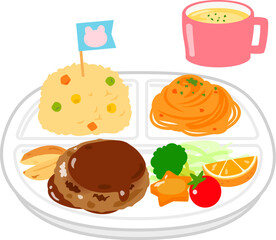 ワンプレートに盛ったお子様ランチ