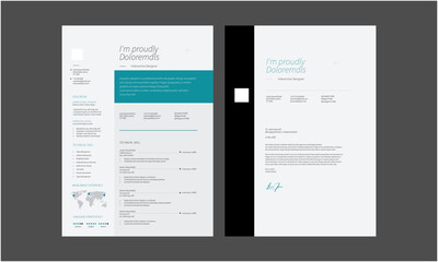 Clean Resume Layout, Minimalist resume cv template, Resume design template
