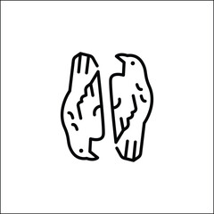 Viking ravens icon. Huginn and Muninn, the mythological ravens of Odin, icon for social media, app, and web design. Vector illustration