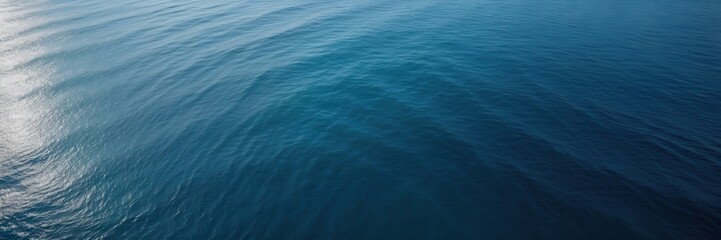 Serene azure ocean expanse, tranquil water surface, aerial view, fluid texture, pure nature backdrop