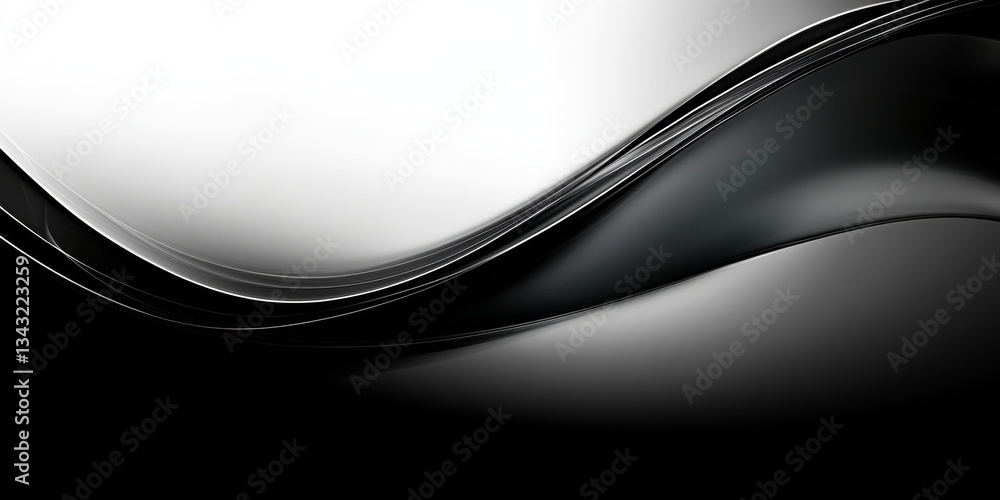Aufkleber abstract black and white background with smooth lines and elegant design. template for your design.