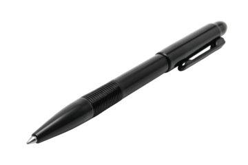 A sleek black pen resting on a smooth surface, ready to create notes and art under warm afternoon light in a cozy workspace