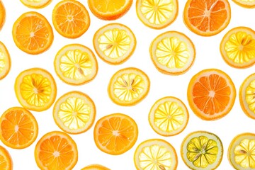 Kumquat slices isolated on white background