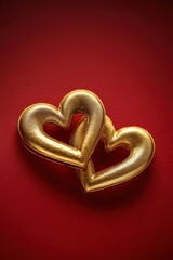 Golden Hearts Intertwined: A Valentine's Day Symbol of Love and Romance