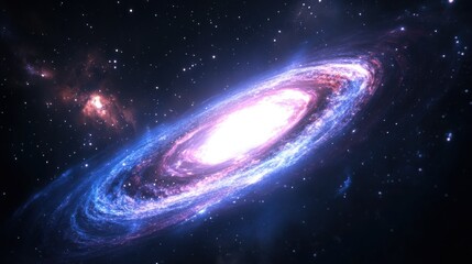 Stunning Spiral Galaxy in Cosmic Space with Vibrant Colors and Stars
