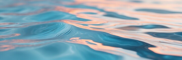 Obraz premium Captivating teal water ripple surface with subtle light reflection on the sea motion