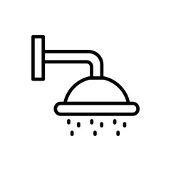 Shower and bath thin line icon. Bathroom icon in linear style design isolated on white background