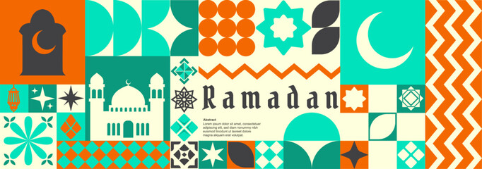 set of ramadan pattern vector background with vibrant tones, vector illustration of a set of abstract background with icons