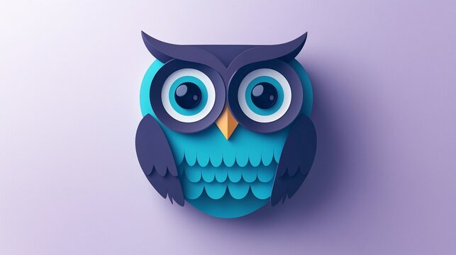 Cute Owl Illustration, Paper Cut Style
