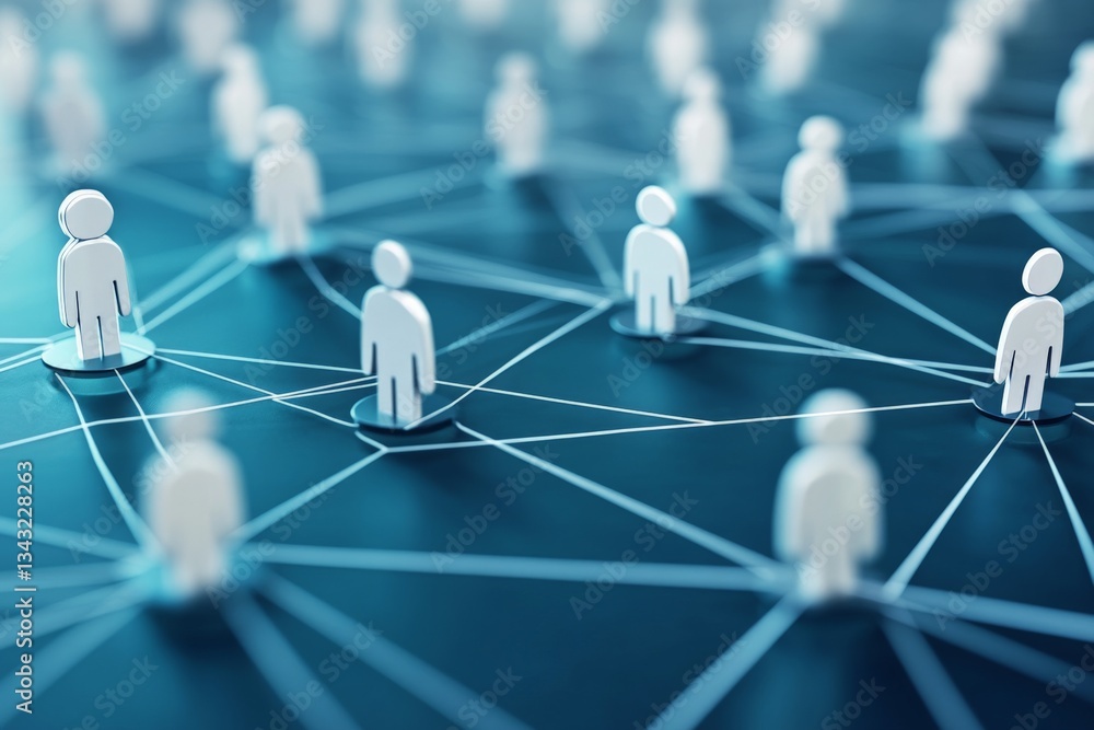 Poster Conceptual representation of digital networking and social connections among individuals in a virtual space