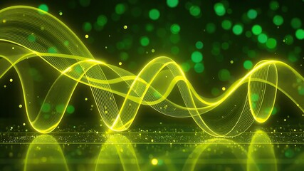 An abstract image showing the flow of digital assets in a green economy, with interconnected networks and data streams. Abstract green background with a digital mesh