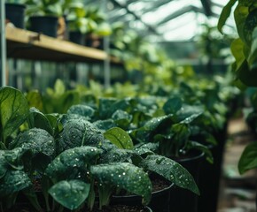 A hydroponic vegetable plantation displaying lush green salad cultivation in a modern and sustainable farm environment, emphasizing eco friendly agricultural techniques.