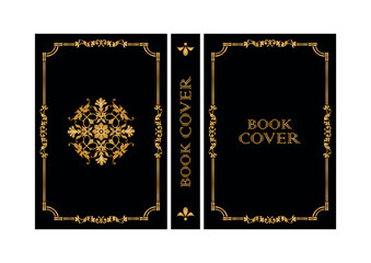 book cover design with retro decorations	