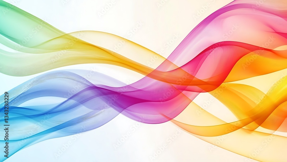 Poster abstract colorful wavy background with 3d waves, colorful gradient, multicolored lines and shapes, c