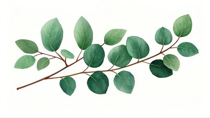 유칼립투스 잎 화환 일러스트레이션. Watercolor eucalyptus leaves wreath illustration.