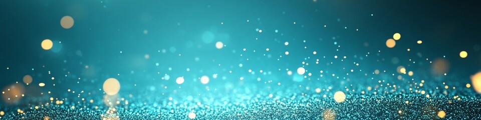 Fototapeta premium Teal Green Blue Grainy Gradient Background With A Glowing Noise Texture, Perfect For Cover Headers