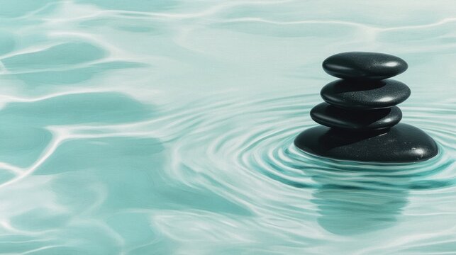 Piedras apiladas sobre agua