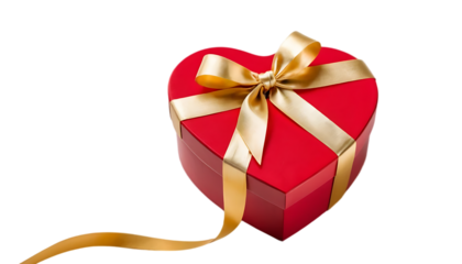 heart shaped gift box with ribbon