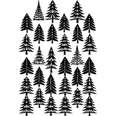 Obraz premium tree silhouette and Tropical leaves vector isolated on white background.