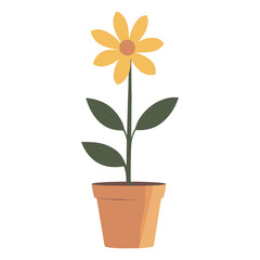 Flower on pot illustration minimalist plant vector