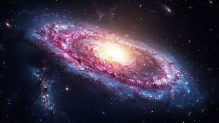 Fototapeta premium Stunning Spiral Galaxy with Colorful Nebula and Cosmic Elements