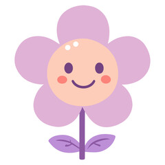 Fototapeta premium Purple flower face cute confectionery vector