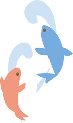 鯉の滝登りのイラスト