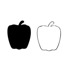 Green peppers, isolated on white background