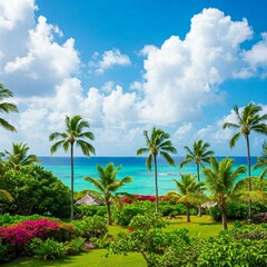 Fototapeta premium palm trees on the beach