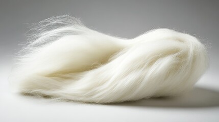 Fototapeta premium A single wool fiber gently twisted to show its flexible structure