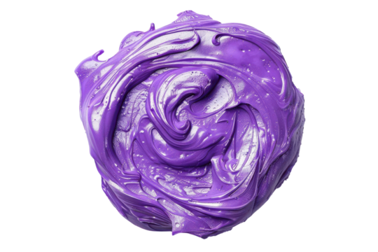 Vibrant purple swirl of soft, glossy texture creates an artistic appeal on a clean, white backdrop, showcasing creativity and color