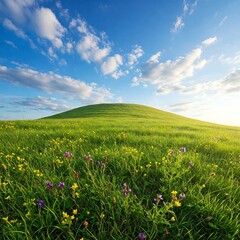 Fototapeta premium green field and blue sky