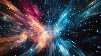 Naklejka premium A Colorful Visual Depiction of Deep Space and Starry Universes