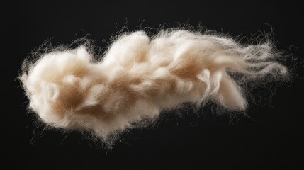 Wool fibers stretching slightly, demonstrating flexibility and elasticity