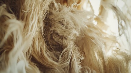 Wool fibers twisted together, illustrating their natural strength