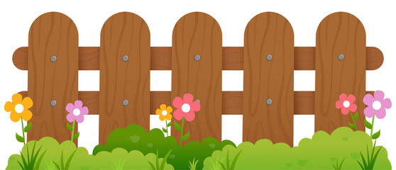 Wooden Fence Illustration
