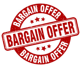 bargain offer stamp. bargain offer label. round grunge sign