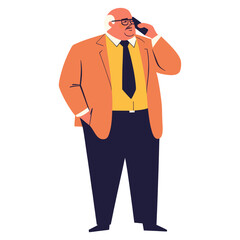 Businessman talking on the phone illustration businessman suit  vector