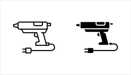 glue gun icon set. Linear style sign for mobile concept and web design. Vector illustration on white background