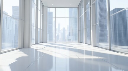 Obraz premium Empty modern office space with city view (1)